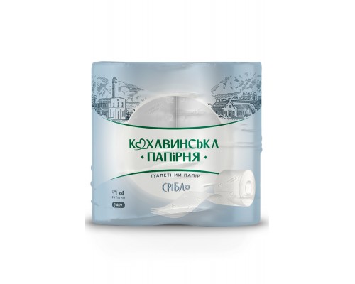 Папір туалетний Срібло целюл 3шар 4шт/уп 14шт/міш