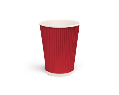 F Стакан  Ripple Червоний 400мл 90мм 25шт/уп 500шт/ящ