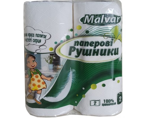 ТМ Мальвар Рушник паперовий двошаровий Дівчинка 2шт 12уп/міш