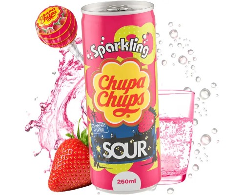 Газований напій Чупа чупс Полуниця з кислинкою  250мл 12шт/ящ