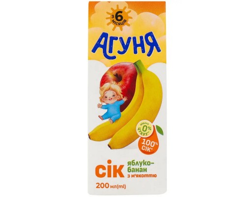 Сік з м`якотью Яблуко-банан 200мл   18шт/ящ