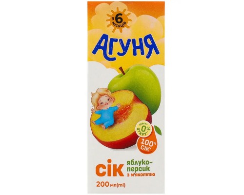 Сік з м`якотью Яблуко-персик 200мл   18шт/ящ