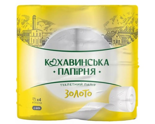 К Папір туалетний Золото целюл 4шар 4шт/уп