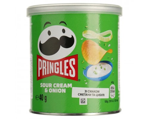 Чіпси Pringles  Sour Cream& Onion (сметана цибуля)мал 40г 1/12