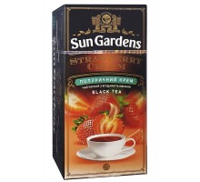 Чай Sun Gardens чорний Strawberry Cream  25пакетів