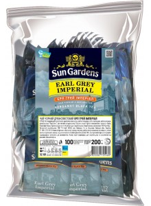 Чай Sun Gardens 100пак чорний БЕРГАМОТ  100пакетів