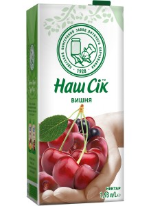 Сік 1.93 НАШ  СІК Вишневий нектар 6шт/ящ