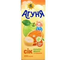 Сік з м`якотью Агуня Мультіфрукт 200мл   18шт/ящ