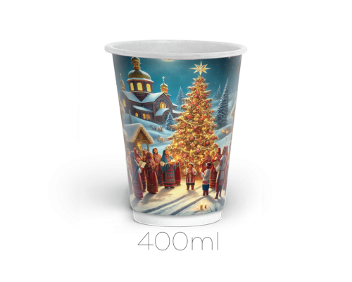 F Стакан Double Wall Святкові 400мл 90мм 25шт/уп 500шт/ящ